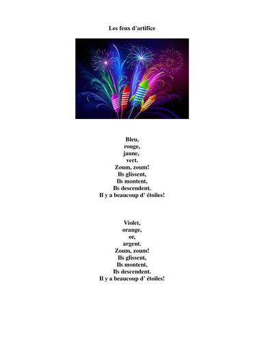 Bonfire night poem worksheet