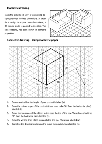 Isometric Drawing using isometric grid paper