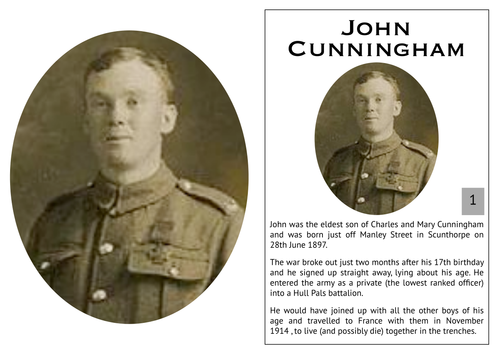 Four Soldier Character Cards - WWI - Trenches