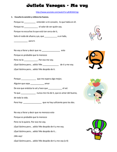 Me voy - A Song to revise Irreg Verbs (pres/pret)