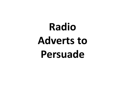 Adverts - Poster, Radio and Places