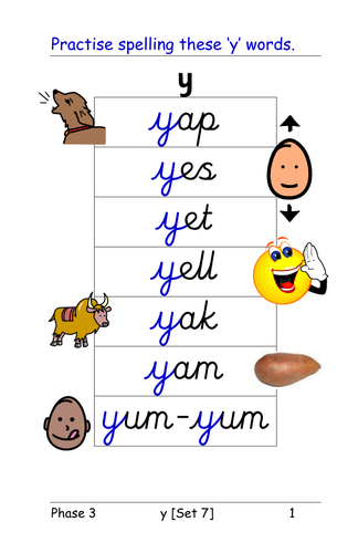 Phase 3: table cards for 'y', 'z/zz' and 'qu'.