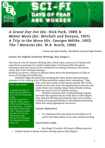 Sci-Fi Silents English KS3 1