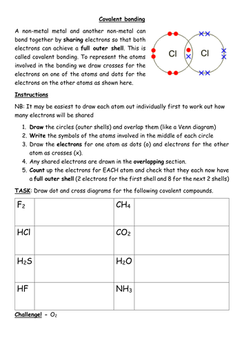 Worksheet On Chemical Bonding