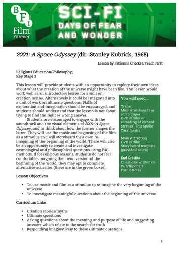 2001: A Space Odyssey RE KS3
