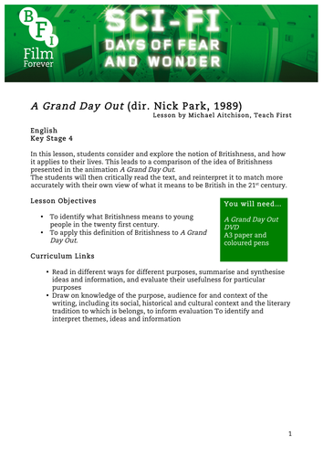 A Grand Day Out English KS4