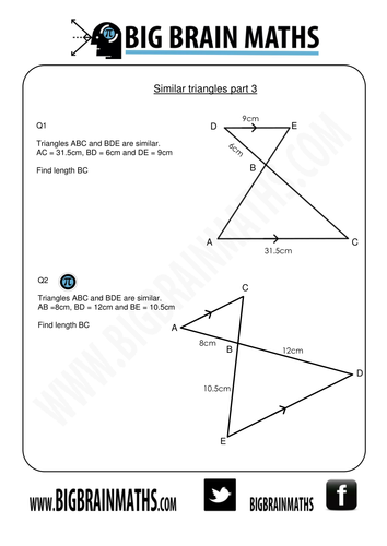 Every Worksheet For Similar Triangles And Shapes Teaching Resources