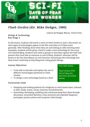 Flash Gordon Design Technology KS2