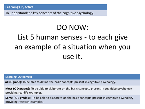 Cognitive Perspective - whole term