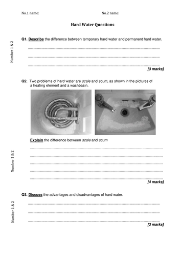 Hard Water - Paired Research & Assessment (AQA C3)