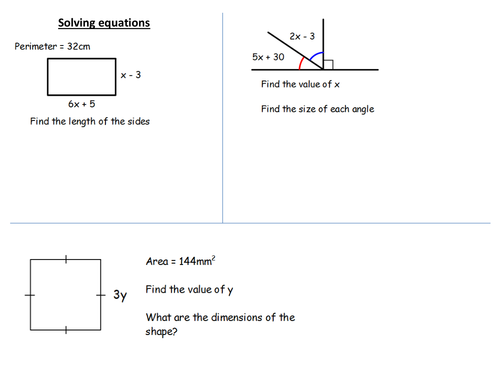 Solving equations involving shape