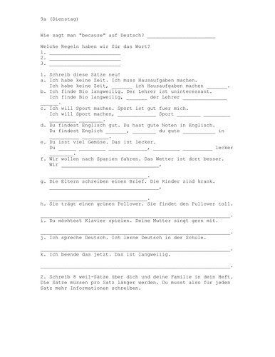 A Worksheet For Weil Teaching Resources