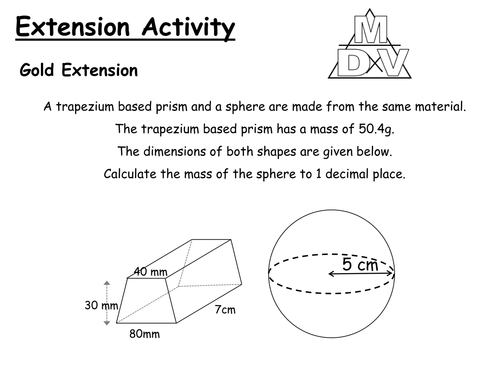 Density, Mass and Volume (Grade C/B)