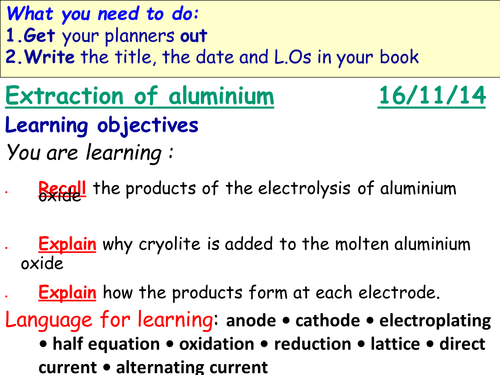 AQA C2 Extration of Aluminium
