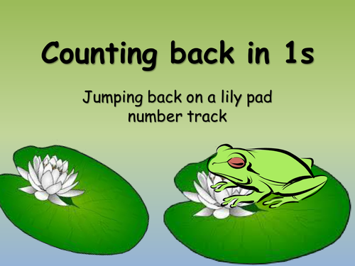 Counting back in 1s frog and lilypads numberline