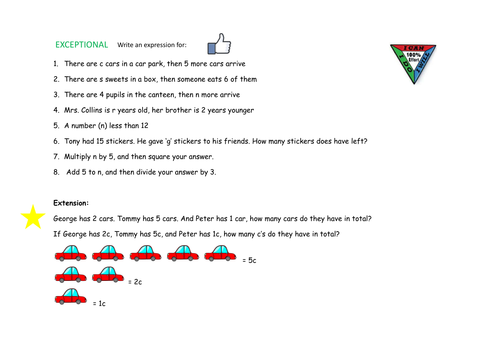 Introduction To Algebra Year 7 Teaching Resources