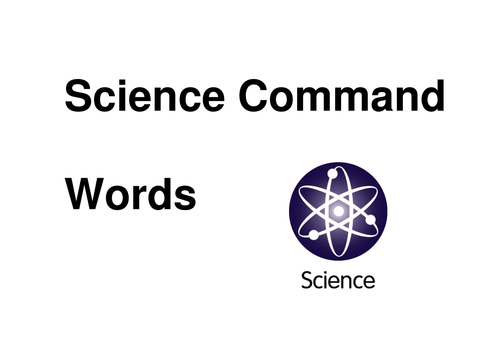 Science Exam Command Words Display