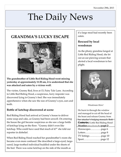 Newspaper Reports | Teaching Resources