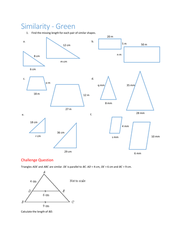 Similarity - Finding the missing length