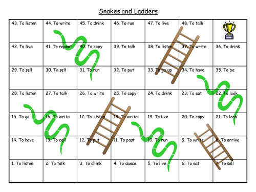 Snakes and Stairs_Verbs | Teaching Resources