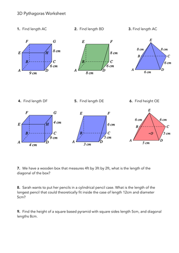 Pythagoras Worksheets