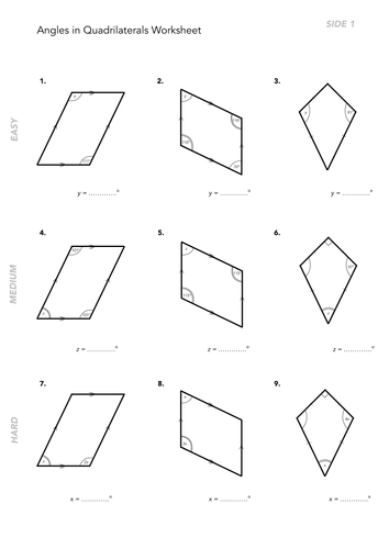 Angles in Quadrilaterals by jwmcrobert - Teaching Resources - Tes