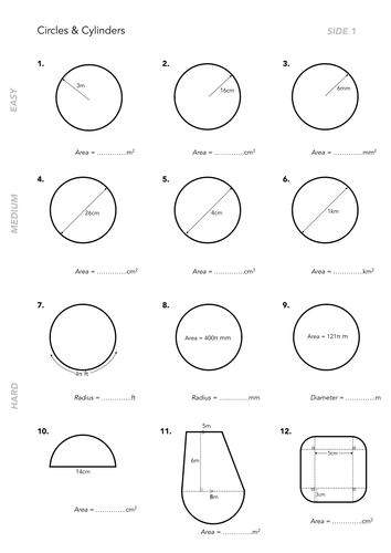 Volume of Cylinders worksheets