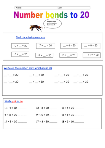 number-bonds-ks1-year-2-teaching-resources