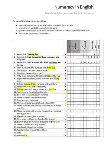 Numeracy and Literacy combined resource