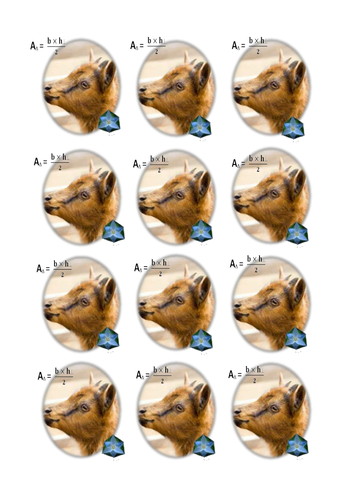 Area of triangle (starter- times tables + rectang