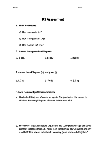 Block D Unit 1 Year 4, lesson plan and resources