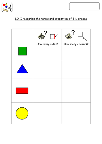 identifying 2 d shapes teaching resources