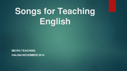 Music in English Teaching