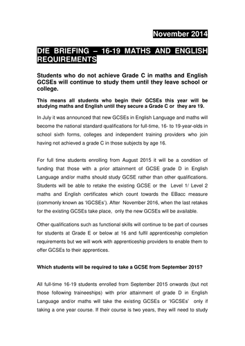 Maths and English changes at GCSE