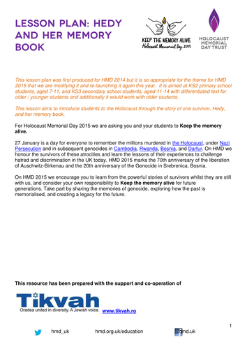 Hedy & her memory book lesson plan HMD 2015