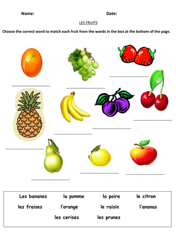 kindergarten for free worksheets nutrition Fruits Teaching  Resources Labelling aself by