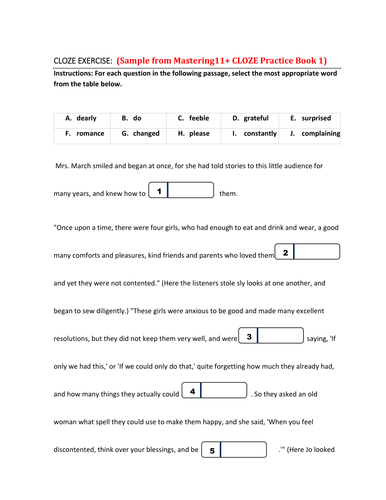 11-cloze-practice-worksheet-cem-teaching-resources