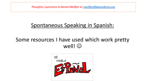 Spontaneous Speaking Activities in Spanish