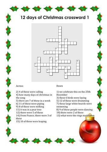 Christmas Crosswords