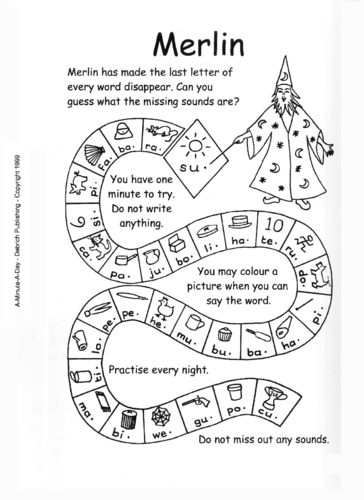 A-Minute-A-Day Phonics       CVC Final Consonant