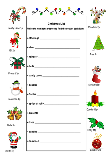 Christmas x tables practice