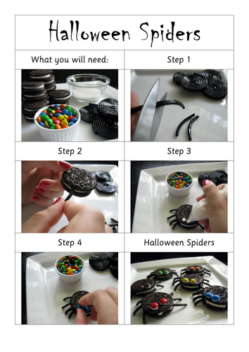 Instructions - Spider biscuits for Halloween
