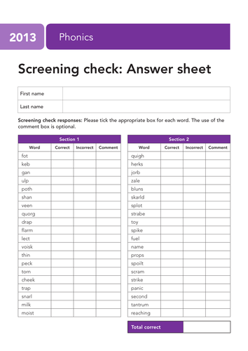 2012, 2013, 2014. 2015, 2016, 2017, 2018, 2019 past phonics screening papers