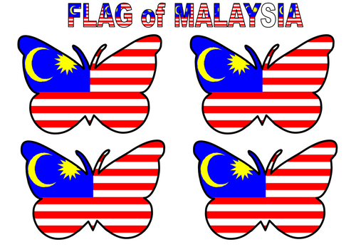 Butterfly Themed Flag of Malaysia