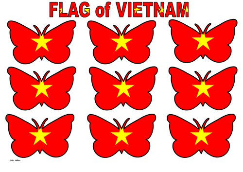 Butterfly Themed Flag of Vietnam