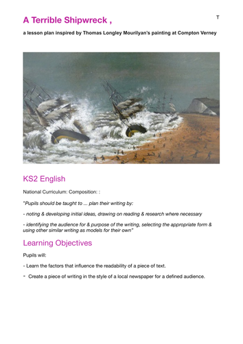 A Terrible Shipwreck.  Writing and readability