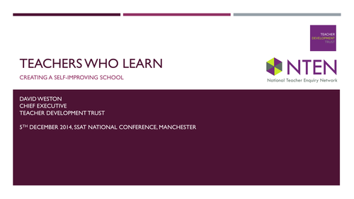 Teachers who learn...