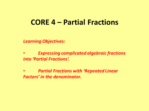 Partial Fractions