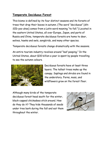 Biomes Lesson | Teaching Resources