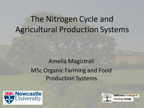 Nitrogen Cycle and Agricultural Systems